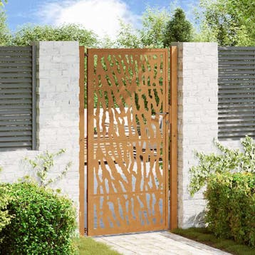vidaXL Poort met sporenontwerp 100x200 cm weervast staal, Tuin en Terras, Verzenden, Nieuw