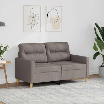 vidaXL Tweezitsbank / zetel 120 cm stof taupe, Verzenden, Nieuw