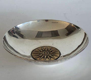 Kom - Schaal - .925 zilver, brons, Antiquités & Art