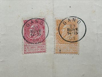 België 1893/1900 - 15 Handelsdocumenten met zegels ‘Fijne, Gestempeld