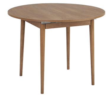 Evila Extendable Dining Table, Kafkas Oak, 100 X 100 Cm, Huis en Inrichting, 100 tot 150 cm, Verzenden, Nieuw, Scandinavisch