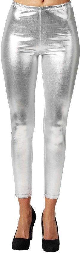 2dekans | dressforfun - Metallic legging zilver XXL -, Kinderen en Baby's, Carnavalskleding en Verkleedspullen, Ophalen of Verzenden