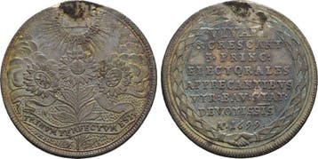 Zilver medaille 1699 Bayern: Max Ii Emanuel, 1679-1726:, Verzenden