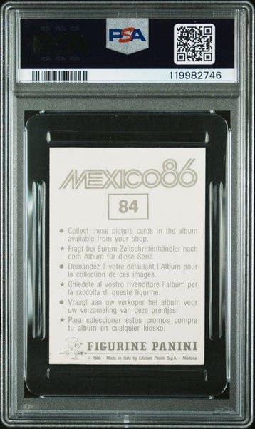 1986 Panini Mexico 86 World Cup Diego Maradona #84 - PSA 7, Nieuw