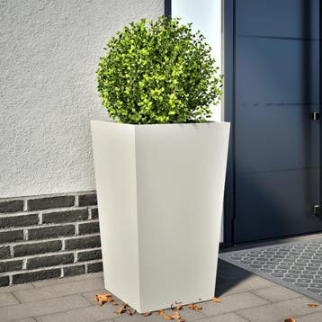 vidaXL Plantenbak 45x45x75 cm staal wit, Verzenden, Nieuw