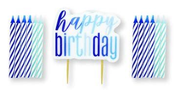 Happy Birthday Kaarsen Blauw 13st, Verzenden