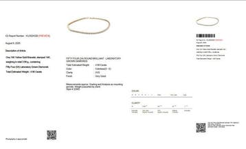Zonder minimumprijs - Tennis armband - 14 karaat Geel goud -