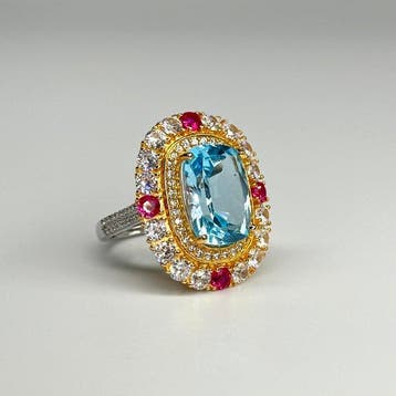 Zonder minimumprijs - Ring 925 zilver met natuurlijke, Handtassen en Accessoires, Ringen, Nieuw