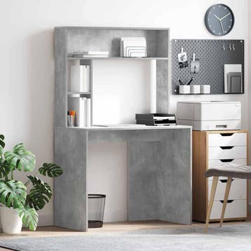 vidaXL Bureau Beton Grijs 91 x 50 x 149 cm Bewerkt hout, Verzenden, Nieuw