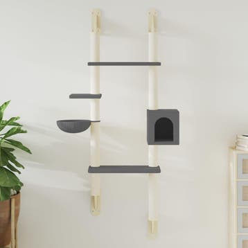 vidaXL Kattenmeubel wandgemonteerd met krabpaal 180 cm, Verzenden