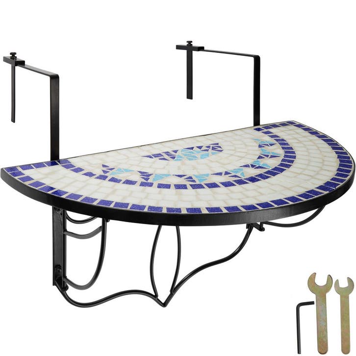 tectake Balkontafel om op te hangen met mozaïekpatroon inkla, Tuin en Terras, Overige Tuin en Terras, Verzenden