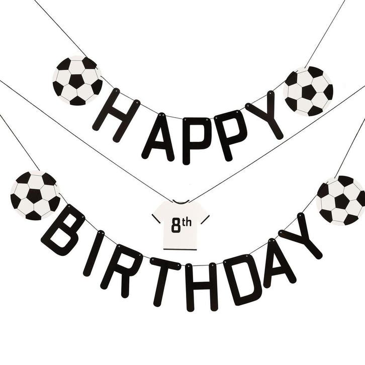 Voetbal Letterslinger Happy Birthday 1,5m, Hobby & Loisirs créatifs, Articles de fête, Envoi