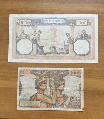 Frankrijk. - 1000, 5000 Franc - Various Dates (Zonder