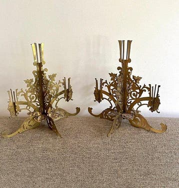 Kandelaar (2) - Messing, Antiek en Kunst