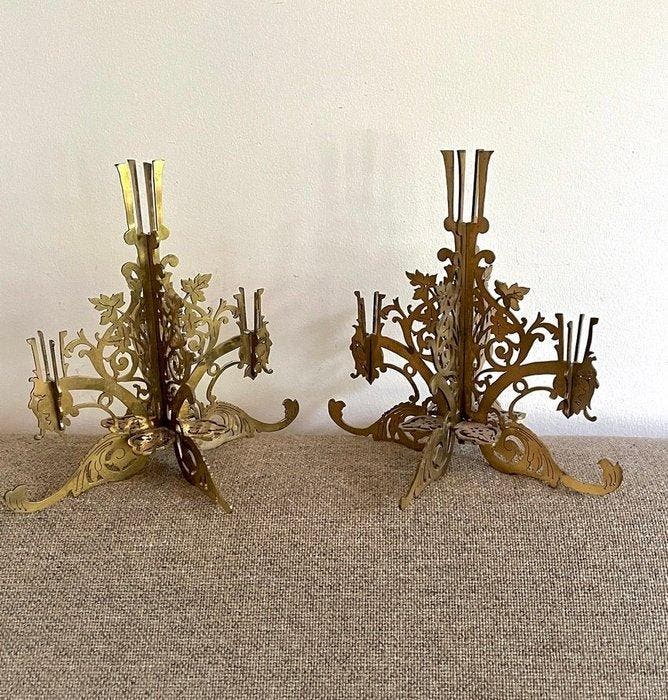 Kandelaar (2) - Messing, Antiek en Kunst, Curiosa en Brocante