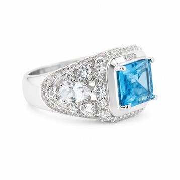 Sans prix de réserve - Bague Plaqué or Topaze - Diamant -, Handtassen en Accessoires, Nieuw