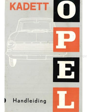 1965 OPEL KADETT INSTRUCTIEBOEKJE NEDERLANDS