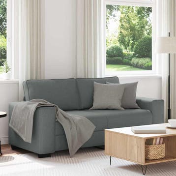 vidaXL 2-zitsbank / zetel 180x77x82 cm stof donkergrijs, Huis en Inrichting, Verzenden, Nieuw