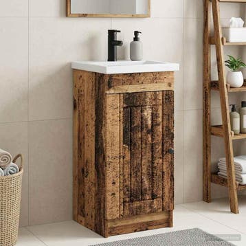 vidaXL Badkamer Vanity met Wastafel Oud hout 42 x 40 x 84,5, Verzenden, Nieuw