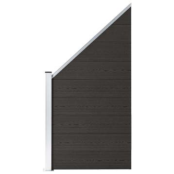 vidaXL Schuttingpaneel 95x(105-180) cm HKC zwart, Verzenden, Nieuw