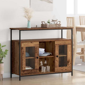 vidaXL Dressoir Oud Hout 100 x 35 x 80 cm Bewerkt hout, Verzenden