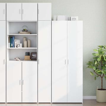 vidaXL Opbergkast smal 30x42,5x225 cm bewerkt hout wit, Verzenden