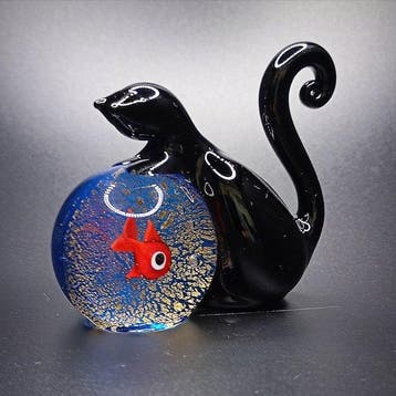 Tagliapietra - sculptuur, Acquario in vetro di Murano e oro, Antiek en Kunst