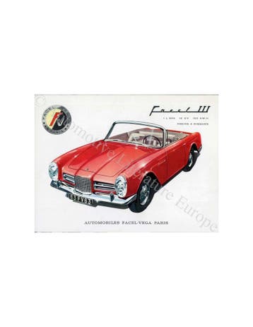 1963 FACEL VEGA FACEL III BROCHURE, Ophalen of Verzenden, Nieuw