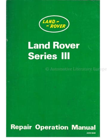 1981 LAND ROVER SERIES III WERKPLAATSHANDBOEK ENGELS