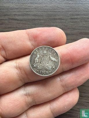 Australië 6 pence 1918, Timbres & Monnaies, Monnaies | Océanie, Envoi