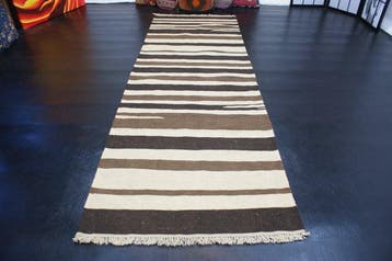 Handgeweven Turkije vintage kilim tapijt loper, wol,