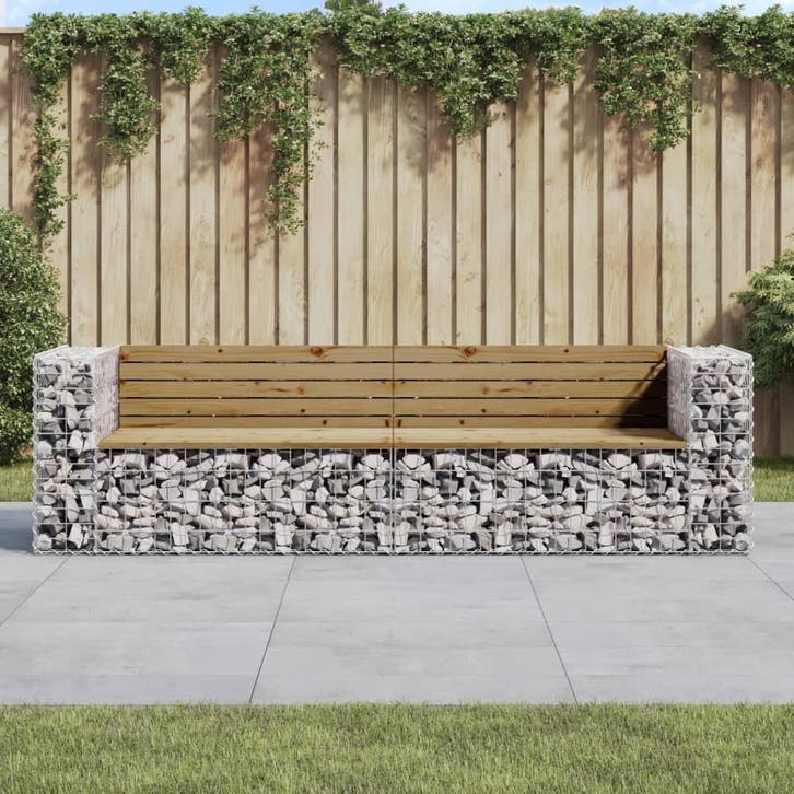 vidaXL Tuinbank schanskorfontwerp 244x71x65,5 cm, Jardin & Terrasse, Ensembles de jardin, Envoi