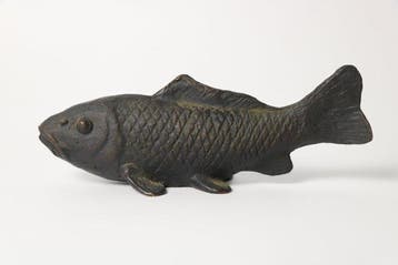 Bronzen karper (Koi) Sculptuur — Tominaga Naoki - Brons -