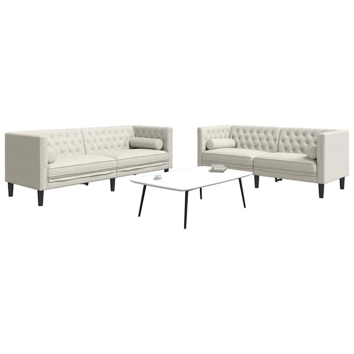 vidaXL 2-delige Loungeset Chesterfield met bolsters fluweel, Huis en Inrichting, Zetels | Zetels, Nieuw, Verzenden