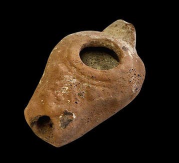 Laat-Romeins / Vroeg-Byzantijns Terracotta olielamp - 30 mm, Antiek en Kunst