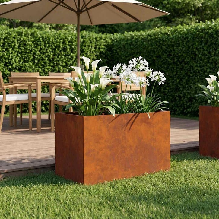vidaXL Plantenbak Roestkleurig 60 x 40 x 40 cm weervast, Tuin en Terras, Bloempotten, Nieuw, Verzenden
