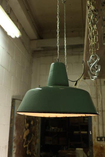 Lampe à suspendre - Suspension industrielle vintage émaillée