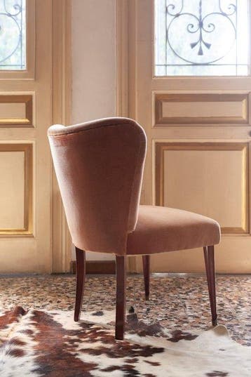 Stoel - Mahonie, Fluweel - 1950 Lage Fauteuil