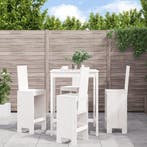 vidaXL 5-delige Barset massief grenenhout wit, Tuin en Terras, Verzenden, Nieuw