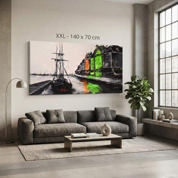 Monika Spiewak - Amsterdam - Oil Painting Stretched On The, Antiek en Kunst