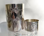 German Silver Set - Beaker - Servetring - Bruckmann & Söhne, Antiek en Kunst