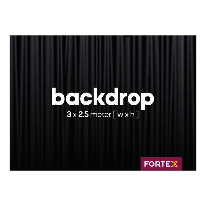 FORTEX Backdrop 3m (b) x 2,5m (h) zwart 320 gram/m², Muziek en Instrumenten, Licht en Laser, Verzenden