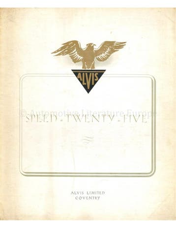 1937 ALVIS SPEED TWENTY FIVE BROCHURE ENGELS