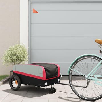 vidaXL Fietstrailer 30 kg ijzer zwart en rood, Verzenden, Nieuw