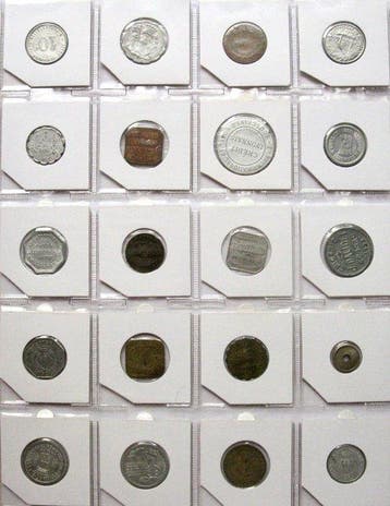 Frankrijk. 20 Different Emergency Coins | 1916-1927 |