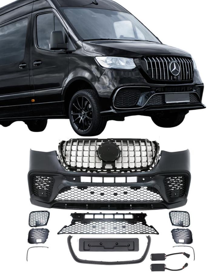 Voorbumper | Mercedes-Benz Sprinter | 2018+ | W907 | AMG-loo, Auto-onderdelen, Carrosserie, Nieuw, Mercedes-Benz, Verzenden
