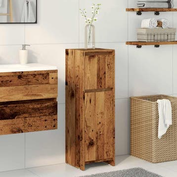 vidaXL Badkamerkast 30x30x95 cm bewerkt hout oud houtkleurig, Huis en Inrichting, Badkamer | Badkamermeubels, Verzenden, Nieuw