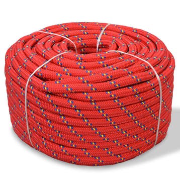 vidaXL Boot touw 16 mm 250 m polypropyleen rood, Verzenden