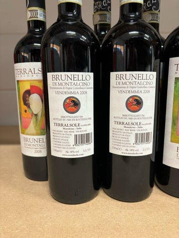 2008 Terralsole - Brunello di Montalcino - 6 Bouteilles, Verzamelen, Nieuw