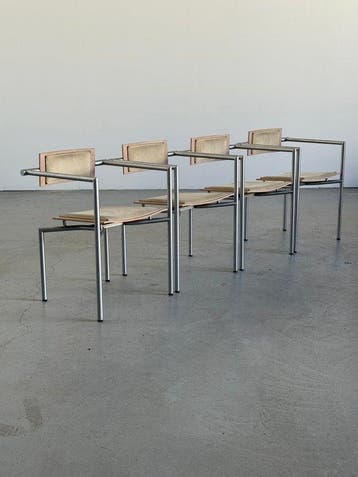 Thonet - Stoel (4) - suède
